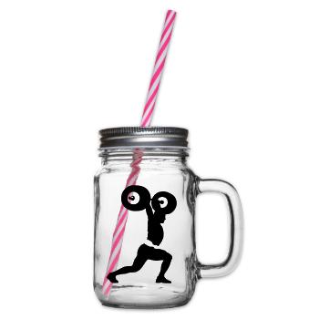 weightlifter - Glass jar with handle and screw cap - clear - Right