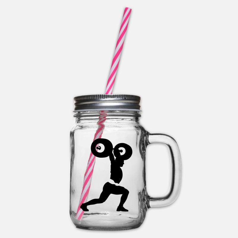 Gewichtheber - Henkelglas mit Schraubdeckel - Klar