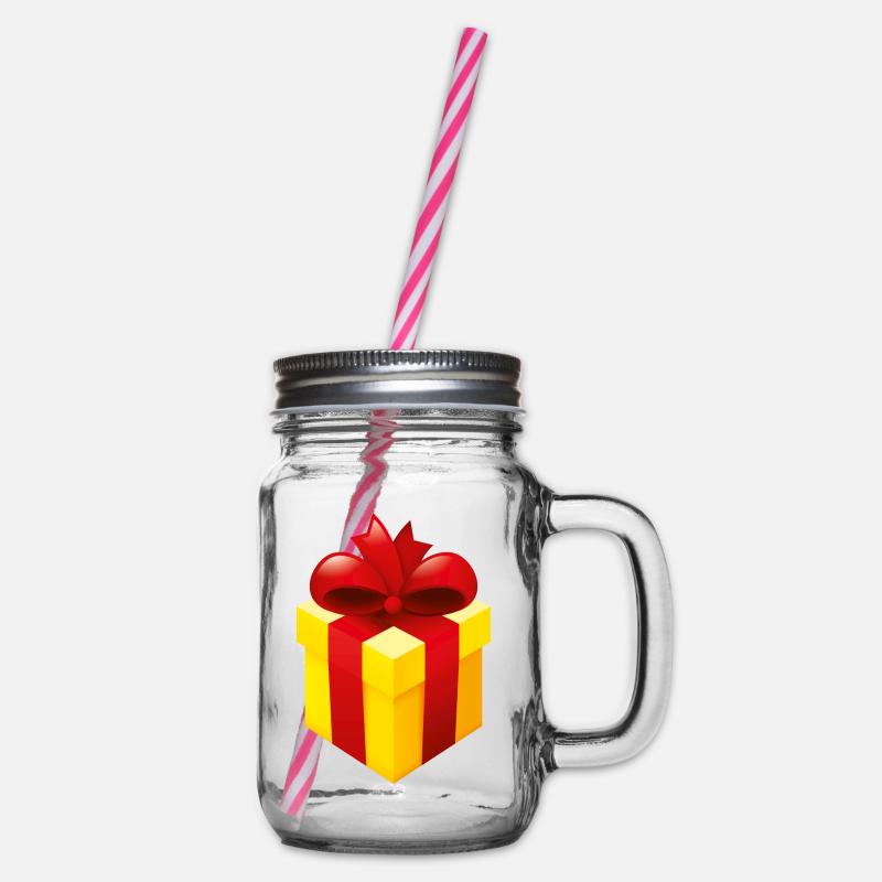 Smiley Present - Henkelglas mit Schraubdeckel - Klar