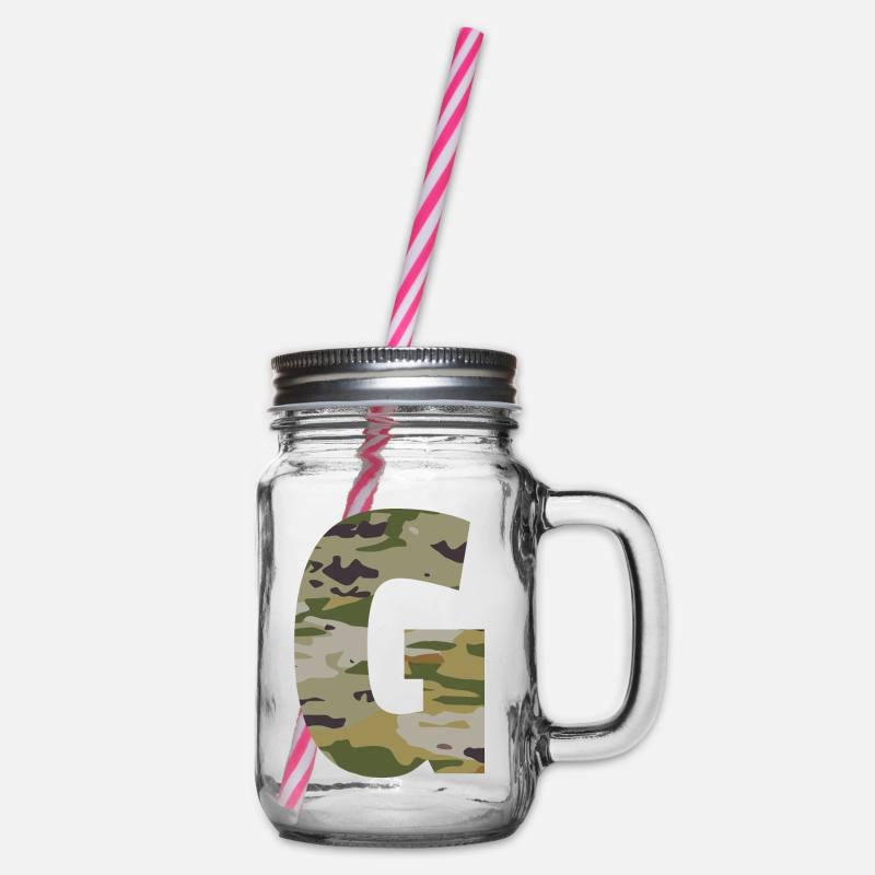 Lettre de camouflage G - Bocal à boisson - transparent