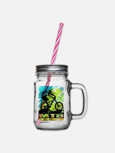 MTB Bike - Henkelglas mit Schraubdeckel - Klar