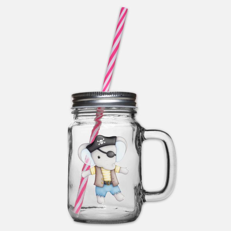 éléphant mignon comme un pirate - Bocal à boisson - transparent
