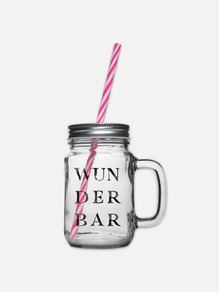 Wunderbar - Henkelglas mit Schraubdeckel - Klar