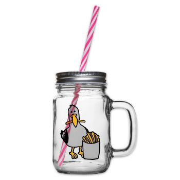 Joyeuses frites volées à la mouette - Bocal à boisson - transparent - Droite