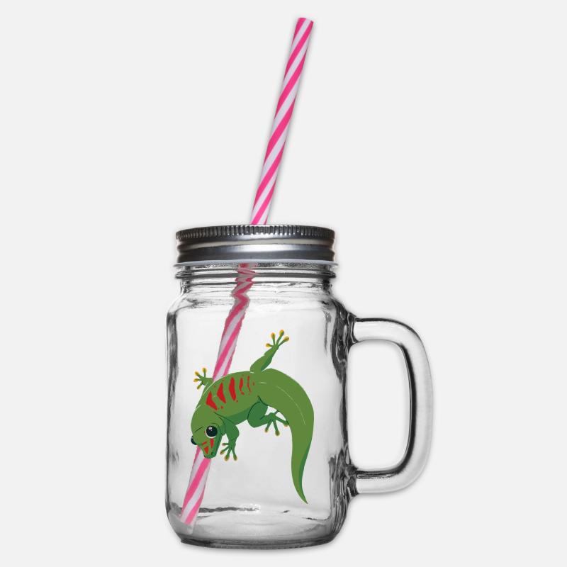 Gecko Illustration - Bocal à boisson - transparent