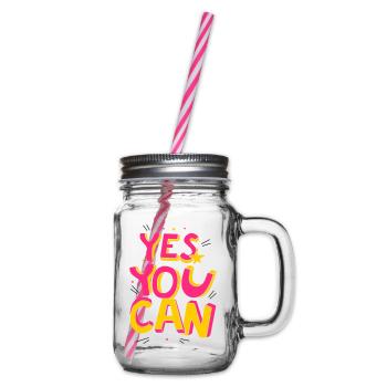 Yes you can - Henkelglas mit Schraubdeckel - Klar - Rechts