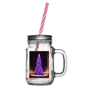 Purple Christmas Tree - Glass jar with handle and screw cap - clear - Right