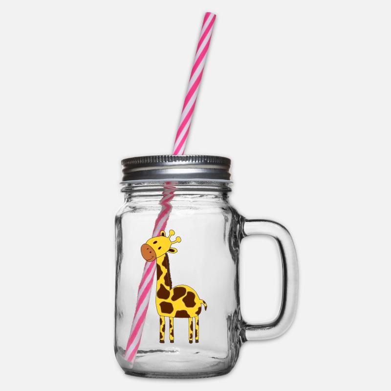 Giraffe - Henkelglas mit Schraubdeckel - Klar