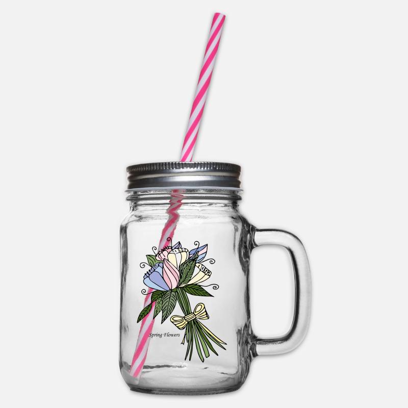 Fleurs printanières - Bocal à boisson - transparent