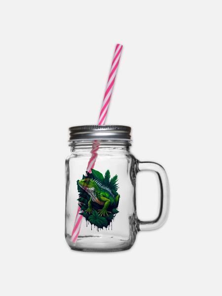 Reptilien-Leguan - Henkelglas mit Schraubdeckel - Klar