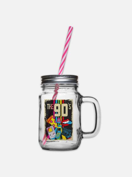 Die 90er - Henkelglas mit Schraubdeckel - Klar
