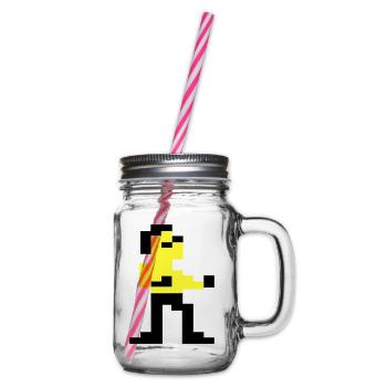 Martial Pixelart of Pixelii - Henkelglas mit Schraubdeckel - Klar - Rechts