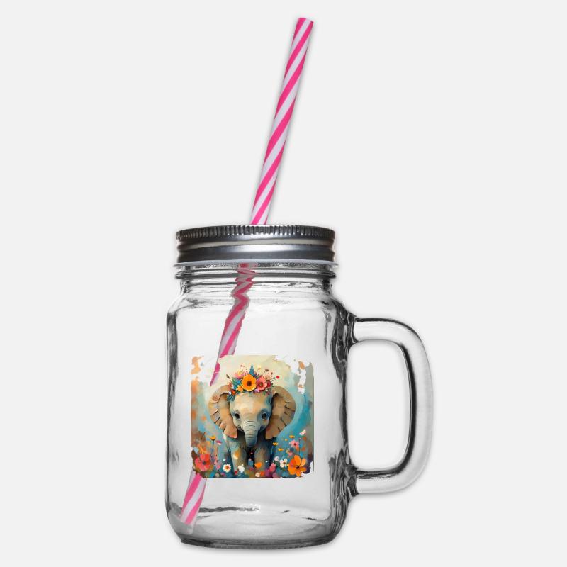 Éléphant mignon - Bocal à boisson - transparent