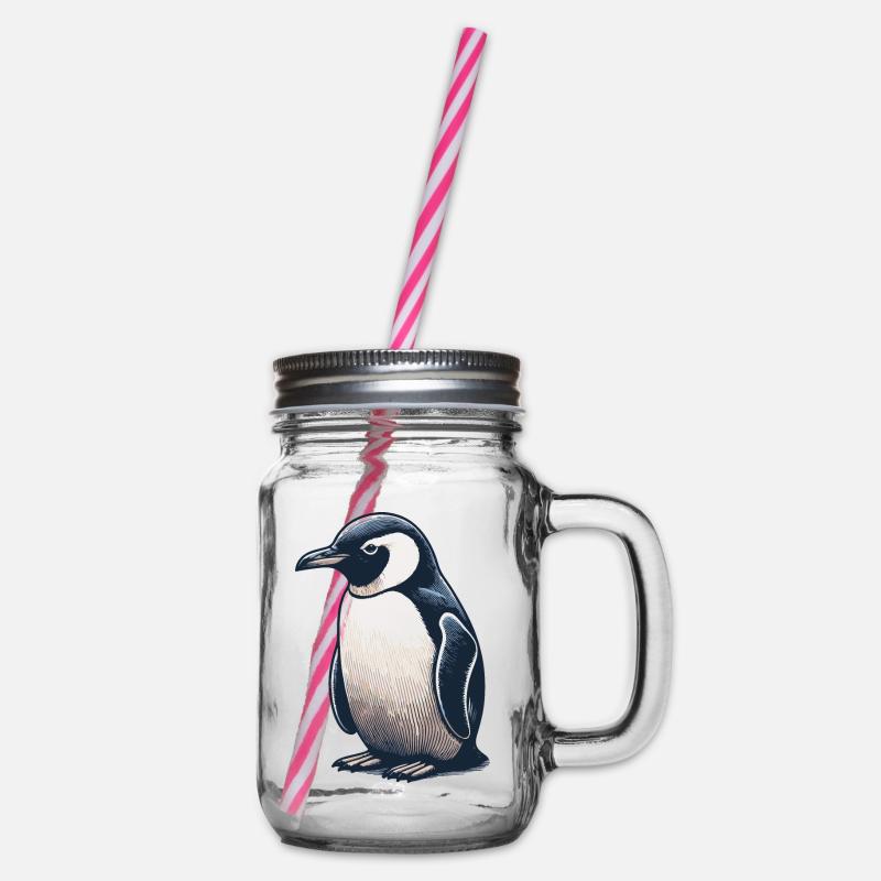 Pingu - Henkelglas mit Schraubdeckel - Klar