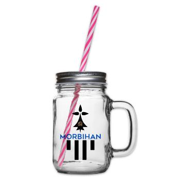 Morbihan 56 logo - Glass jar with handle and screw cap - clear - Right