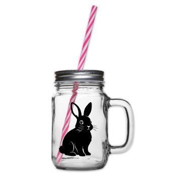Silhouette de lapin, Vecteur noir - Bocal à boisson - transparent - Droite