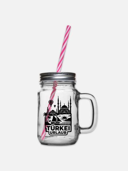 Türkei Urlaub Souvenir - Henkelglas mit Schraubdeckel - Klar