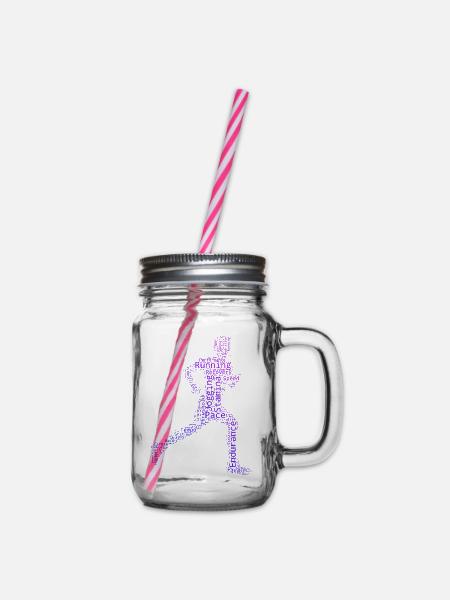 Geschenkidee für einen Running mit Running - Henkelglas mit Schraubdeckel - Klar