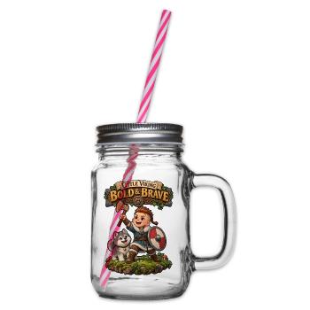 Little Viking - Bold & Brave - Henkelglas mit Schraubdeckel - Klar - Rechts