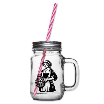 Bauernmädchen - Henkelglas mit Schraubdeckel - Klar - Rechts