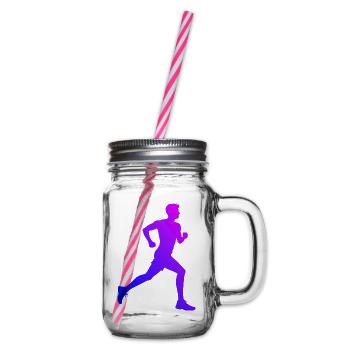 Geschenkidee für einen Running mit Running - Henkelglas mit Schraubdeckel - Klar - Rechts
