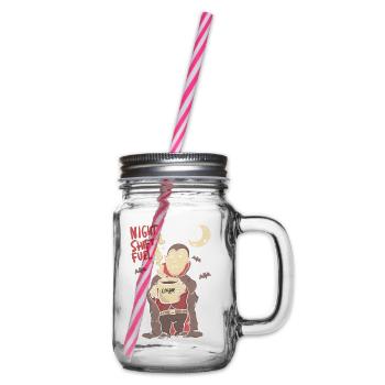 night shift fuell - draculla coffee - Henkelglas mit Schraubdeckel - Klar - Rechts