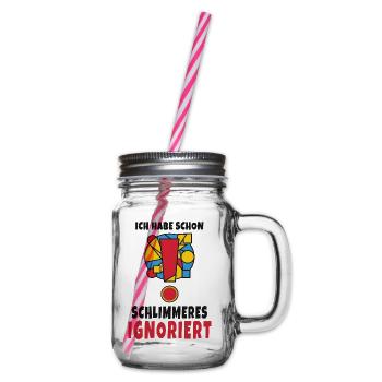 Ich habe schon Schlimmeres ignoriert - Henkelglas mit Schraubdeckel - Klar - Rechts