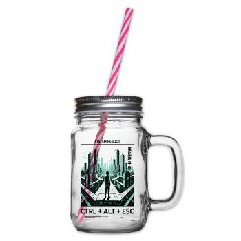 Reboot Skyline CTRL ALT ESC - Henkelglas mit Schraubdeckel - Klar - Rechts