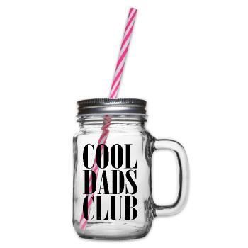 Cool Dads Club Papa Vater Baby Geschenk - Henkelglas mit Schraubdeckel - Klar - Rechts
