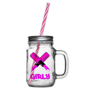 GIRLY Neon Cutout Typography - Henkelglas mit Schraubdeckel - Klar - Rechts