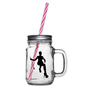girl1 - Henkelglas mit Schraubdeckel - Klar - Rechts