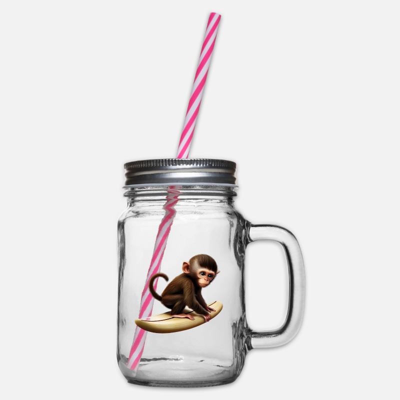 Singe Surfeur - Bocal à boisson - transparent