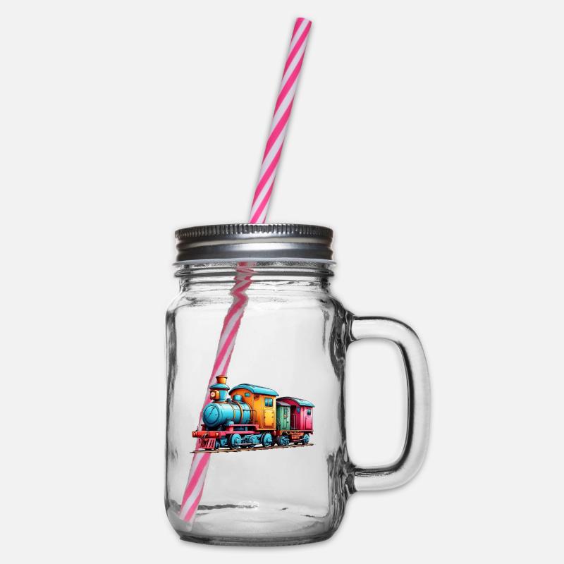 Petit train coloré pour garçons et filles - Bocal à boisson - transparent