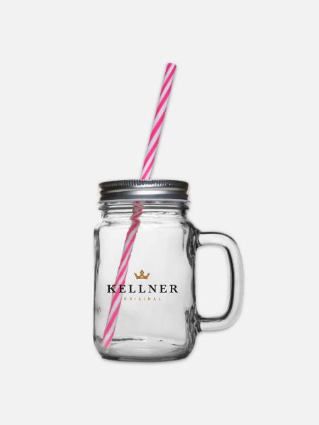 Kellner Original Familienlogo - Henkelglas mit Schraubdeckel - Klar