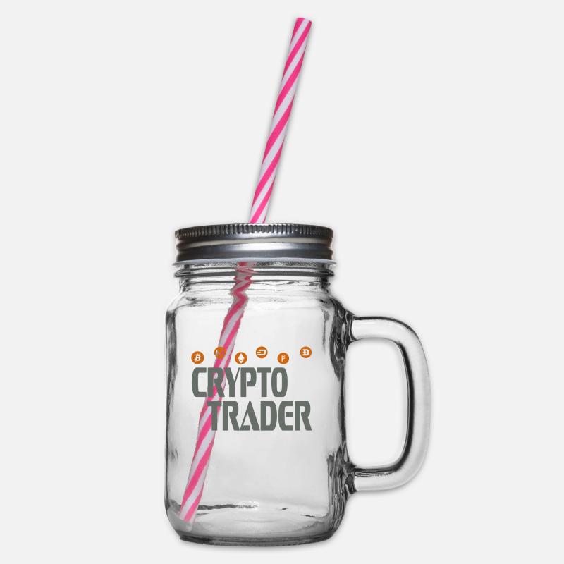Crypto trader - Henkelglas mit Schraubdeckel - Klar