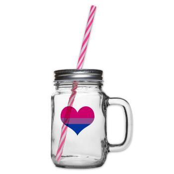 Bisexual Pride Flag - Glass jar with handle and screw cap - clear - Right