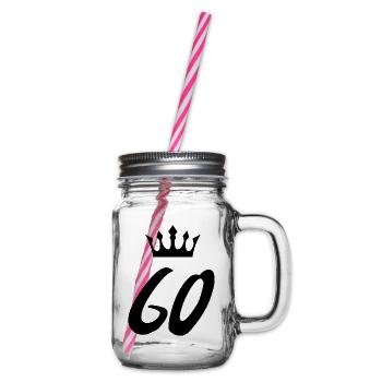 60 Number crown - Glass jar with handle and screw cap - clear - Right