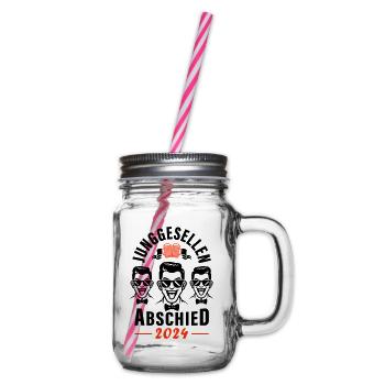 Bachelor Party 2024 Bachelor Party - Glass jar with handle and screw cap - clear - Right