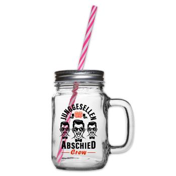 Bachelor Party Crew Bachelor Party - Glass jar with handle and screw cap - clear - Right