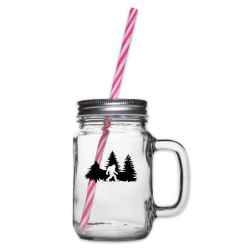 Bigfoot Silhuette dans la forêt - Bocal à boisson - transparent - Droite