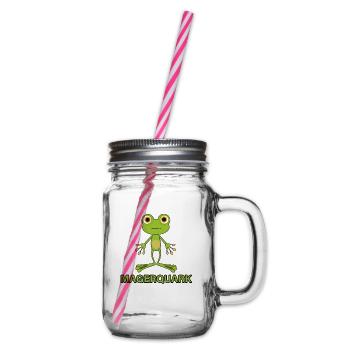 Frog Word Game Joke Lean Quark Funny Gift - Glass jar with handle and screw cap - clear - Right