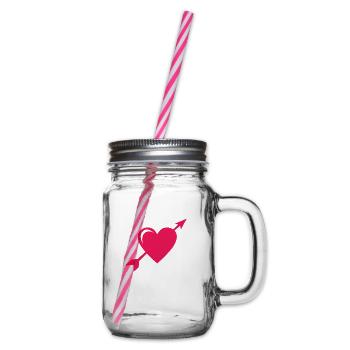 Coeur avec flèche - Bocal à boisson - transparent - Droite