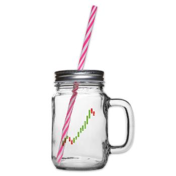 Börse Kerzenchart Aktien Trader Geschenk Shirt - Henkelglas mit Schraubdeckel - Klar - Rechts