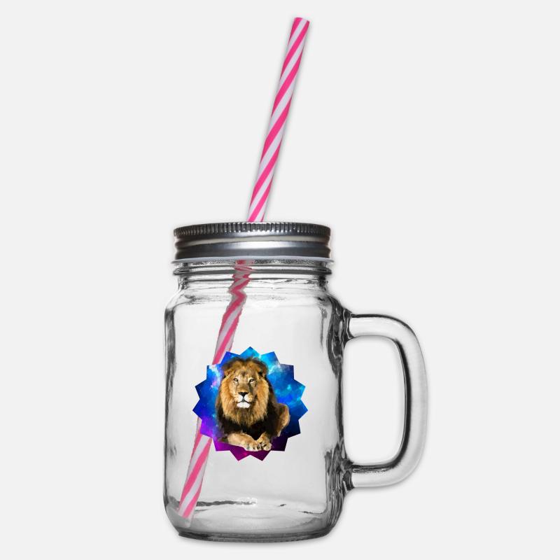 Löwe - Henkelglas mit Schraubdeckel - Klar
