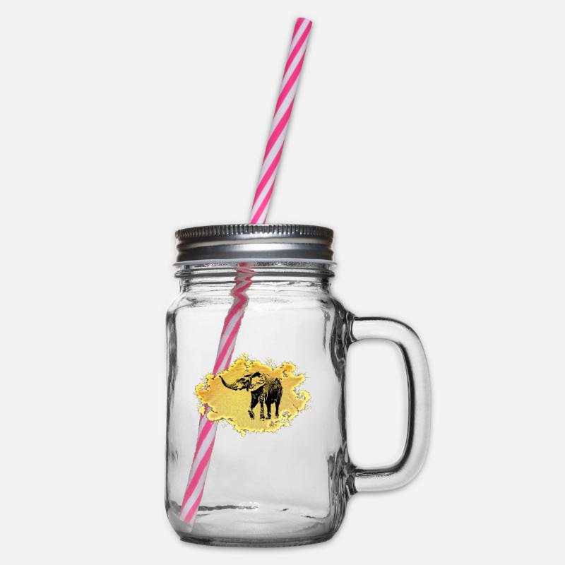 Elefant - Henkelglas mit Schraubdeckel - Klar