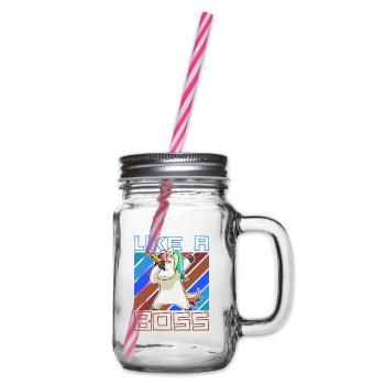 Comme un patron - Drôle de licorne Dabbing Saying - Bocal à boisson - transparent - Droite
