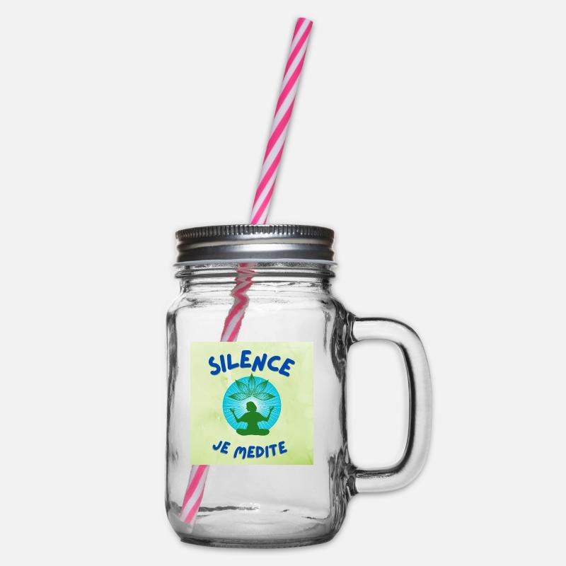 silence je médite - Bocal à boisson - transparent