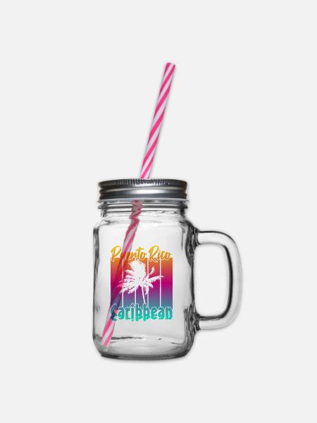 Puerto Rico Caribbean - Henkelglas mit Schraubdeckel - Klar