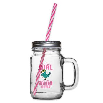 Just a Girl who loves Dodo Birds Mauritius - Glass jar with handle and screw cap - clear - Right
