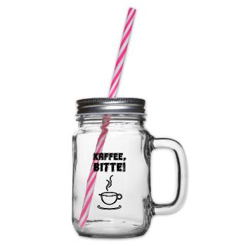 Kaffee Liebhaber Kaffee Süchtig - Henkelglas mit Schraubdeckel - Klar - Rechts